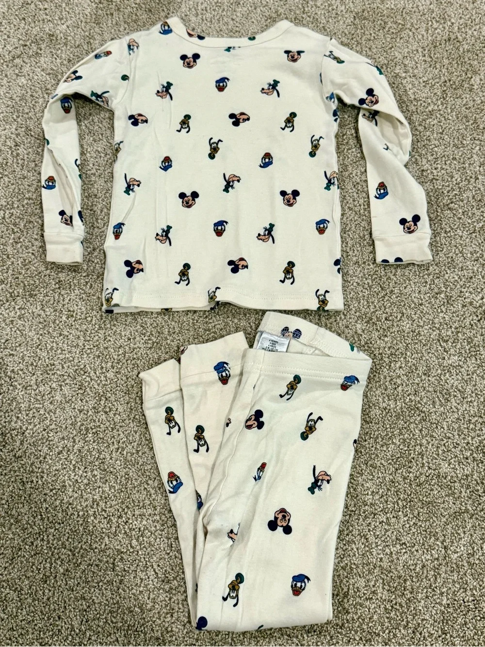 GAP Cream Kids Disney Character Print Pajama Set